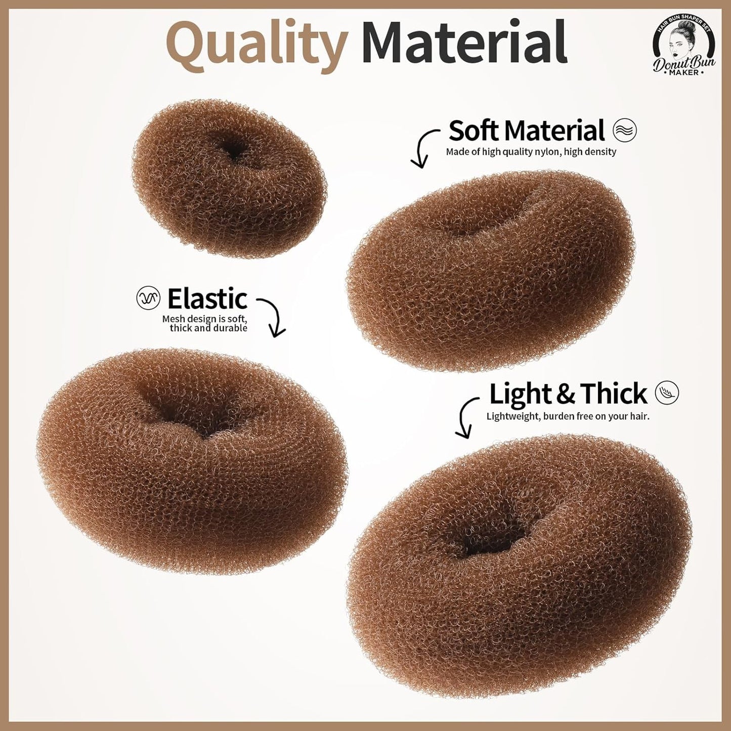 Teenitor Hair Donut, Hair Bun Maker, Black(Extra-large, Large, Medium and Small)