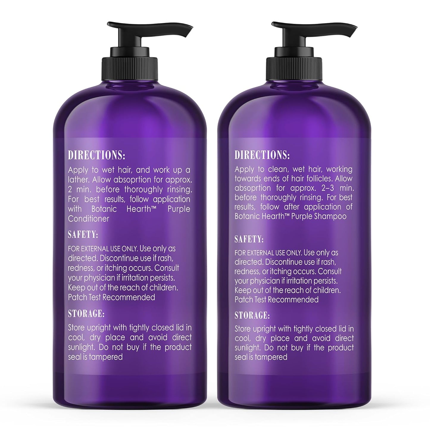 Botanic Hearth Purple Shampoo & Conditioner Set - Enhances Blonde, Silver & Gray Hair | Sulfate & Paraben Free, 16 Fl Oz Each