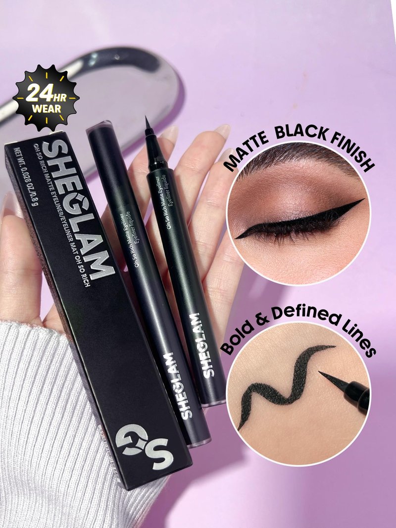 SHEGLAM Oh So Rich Matte Eyeliner Waterproof Smudgeproof Longwearing Liquid Eyeliner