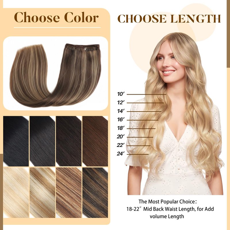 Clip in Hair Extensions Real Human Hair, 14 inch 80g, Balayage Invisible Remy Human hair Clip in Extensions for Women Seamless Straight 8Pcs Double Weft Dark Brown to Chestnut Brown
