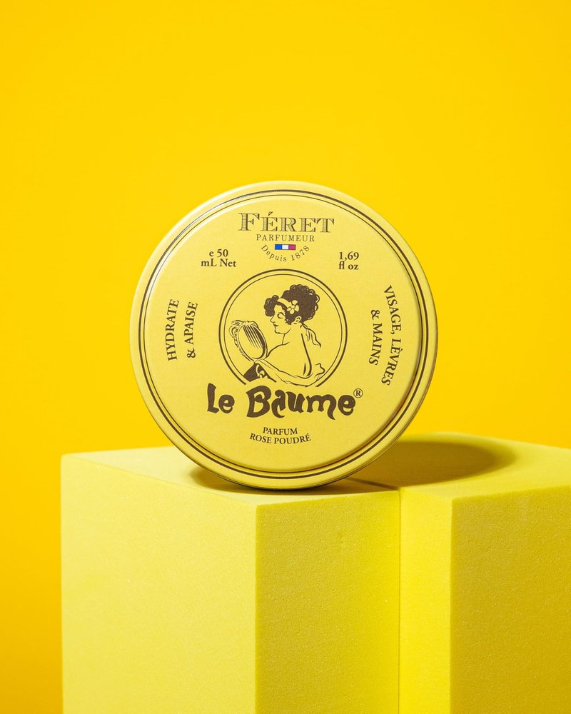 Feret Parfumeur Le Baume Multi-Purpose Balm – Rose Poudré – Deeply Hydrating Moisturizer for Dry Cracked Skin, Lips & Cuticles - Natural Lip Balm with Shea Butter & Honey – 50ml/1.7 Ounce