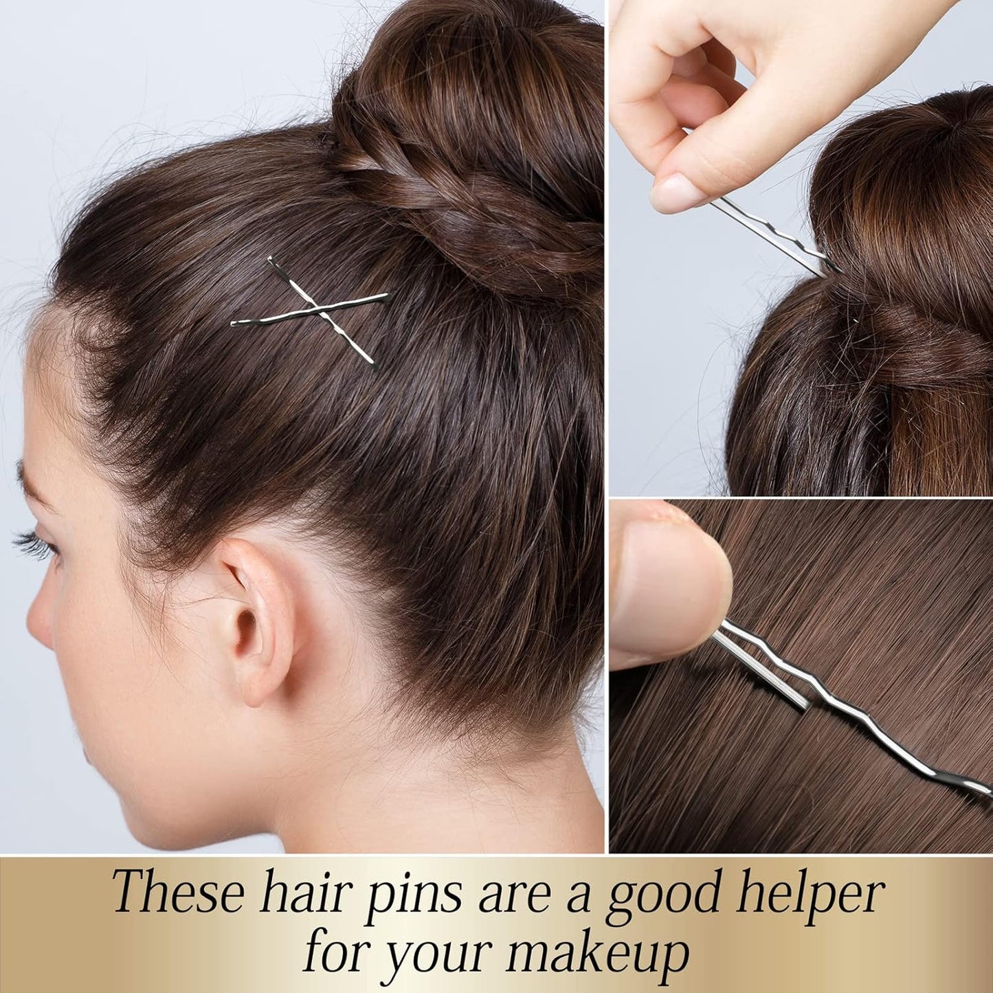 100PCS 2Inches Hair Pins Kit Secure Hold Bobby Pins Clips for Women Girls and Hairdressing Salon With Clear Storage Box(Black)