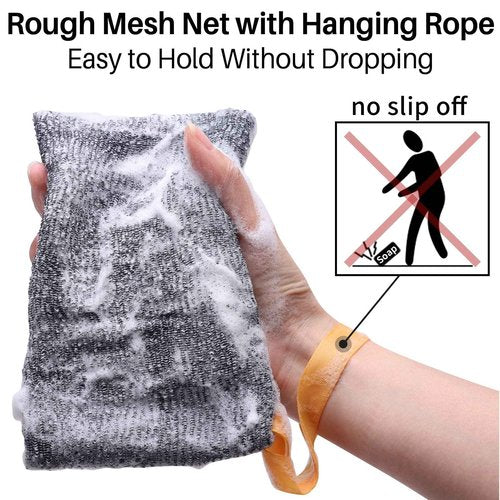 Antimbee 9-Packs Soap Bags, Soap Exfoliating Saver, Body Scrubber Shower Sponge for Shower or Bath, Loofah Sponge Gray Mesh Bar Soap Pouch