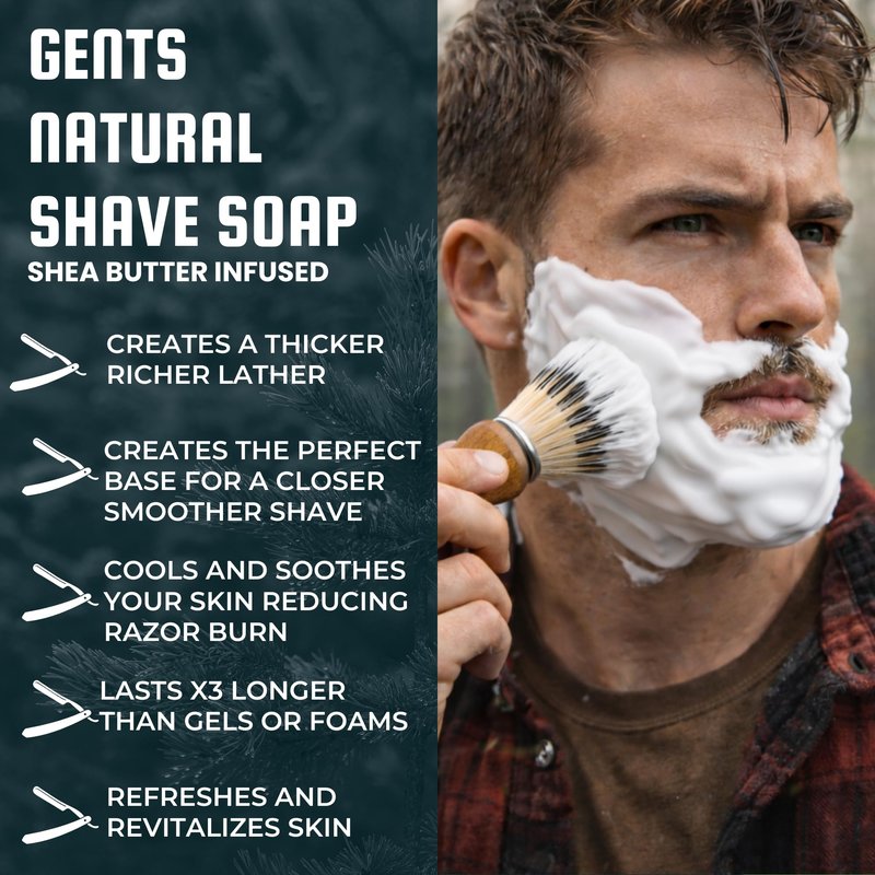 G.B.S GENTS Men's Classic Wooden Shaving Set with Shaving Brush, Wooden Stand and 3.5 Inches Diameter Shaving Soap Bowl