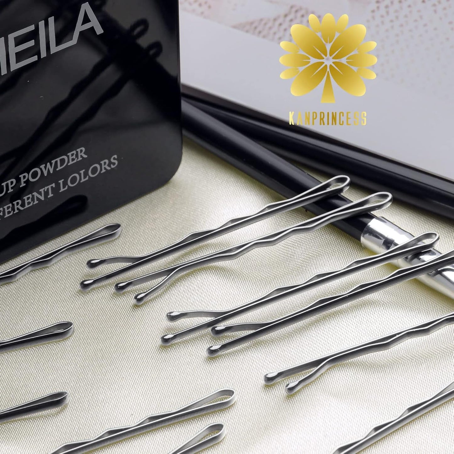 100PCS 2Inches Hair Pins Kit Secure Hold Bobby Pins Clips for Women Girls and Hairdressing Salon With Clear Storage Box(Black)