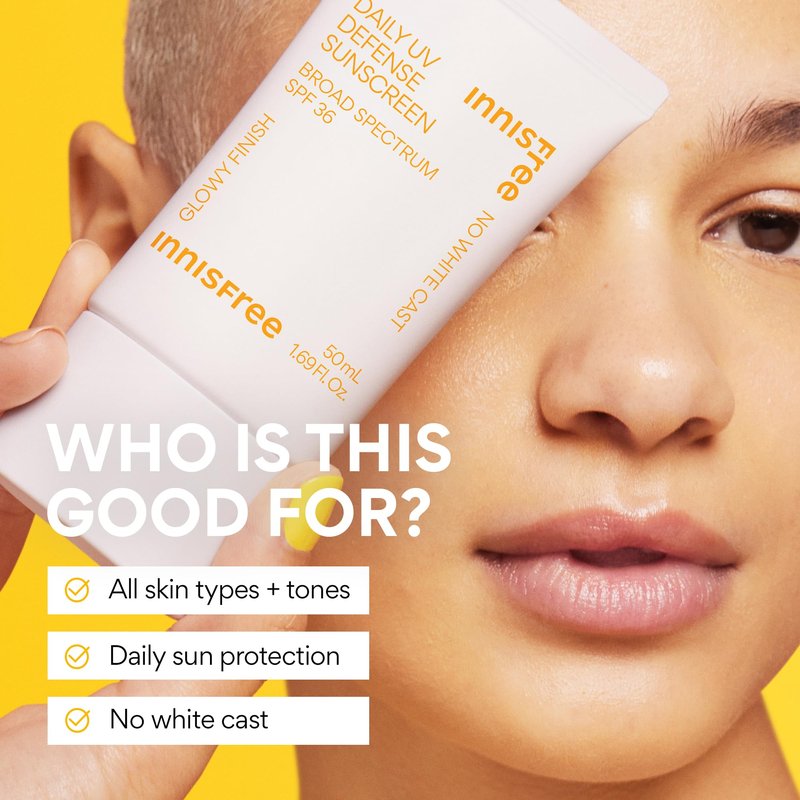 Innisfree Daily UV Defense SPF 36 2 Pack | Korean Face Sunscreen | Broad Spectrum Protection, Invisible Finish, No White Cast, Lightweight, Gentle and Hydrating