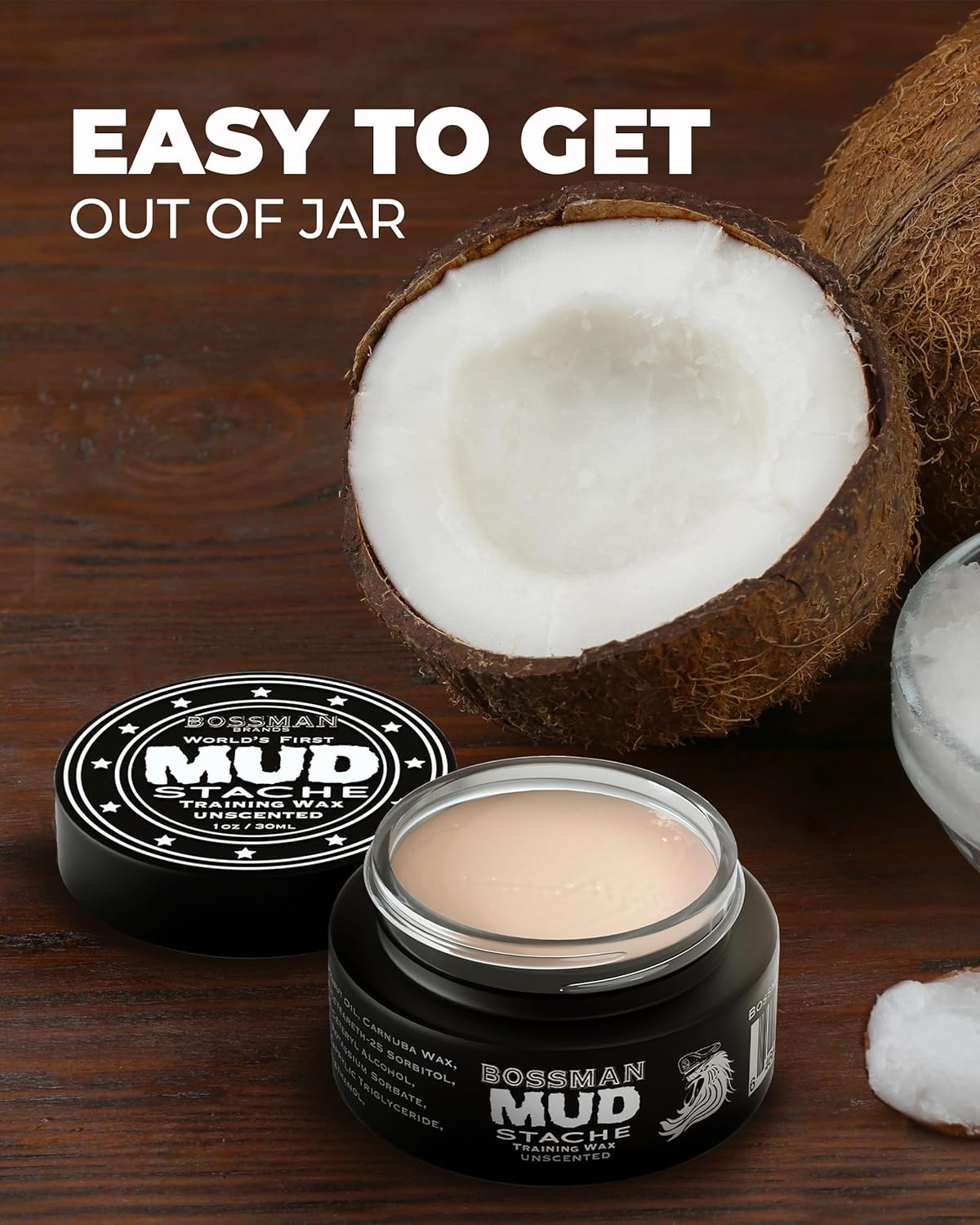 Bossman Jelly Beard Oil & Mustache Wax Bundle | Natural Organic Grooming Products for Men - 4 oz & 1 oz