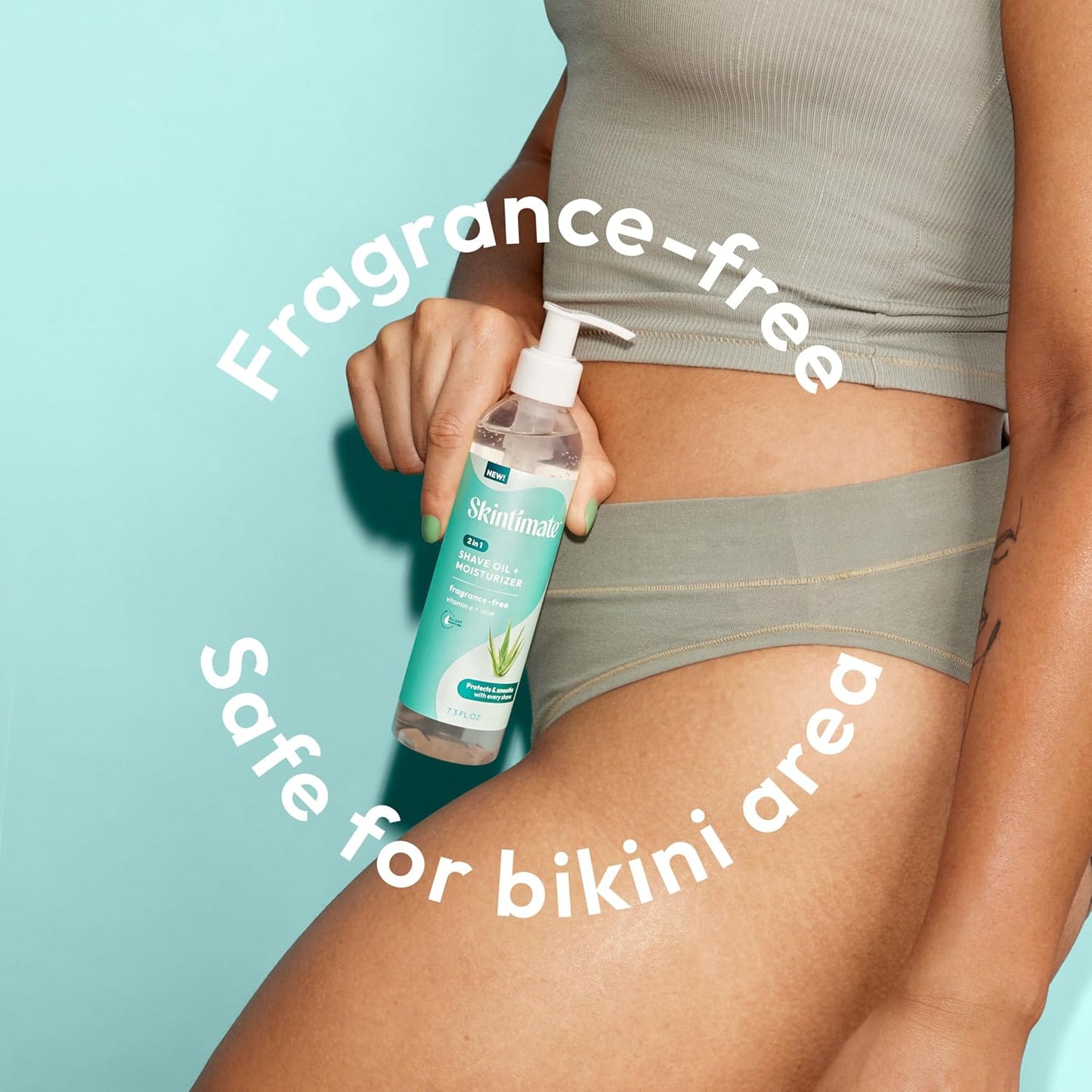 Skintimate 2-in-1 Shave Oil & Moisturizer, Coconut Bliss, 7.3oz | Shaving Oil, After Shave for Women Bikini Area Moisturizer with Vitamin E and Aloe, Shaving Cream Alternative, 7.3 fl oz