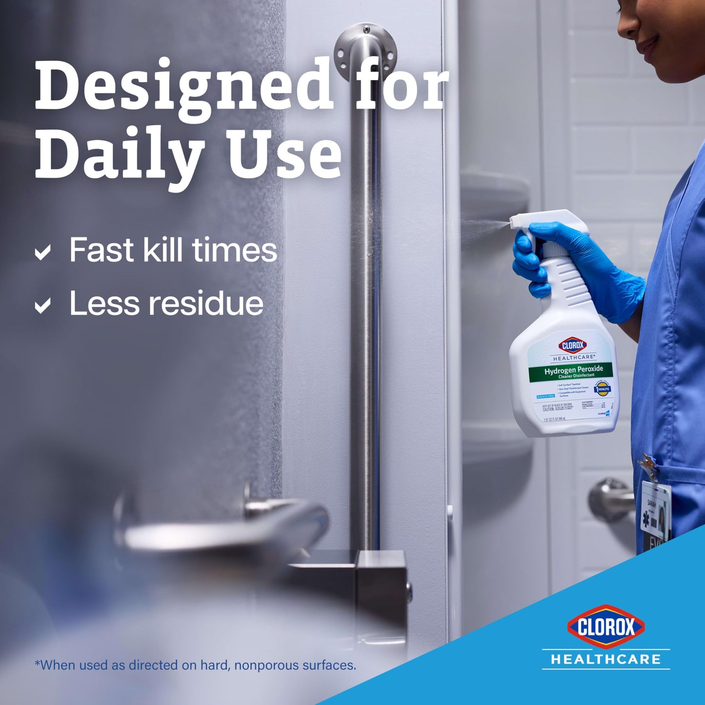 Clorox Healthcare Hydrogen Peroxide Cleaner Disinfectant, Bleach Free, 32 Fluid Ounces (Package May Vary)