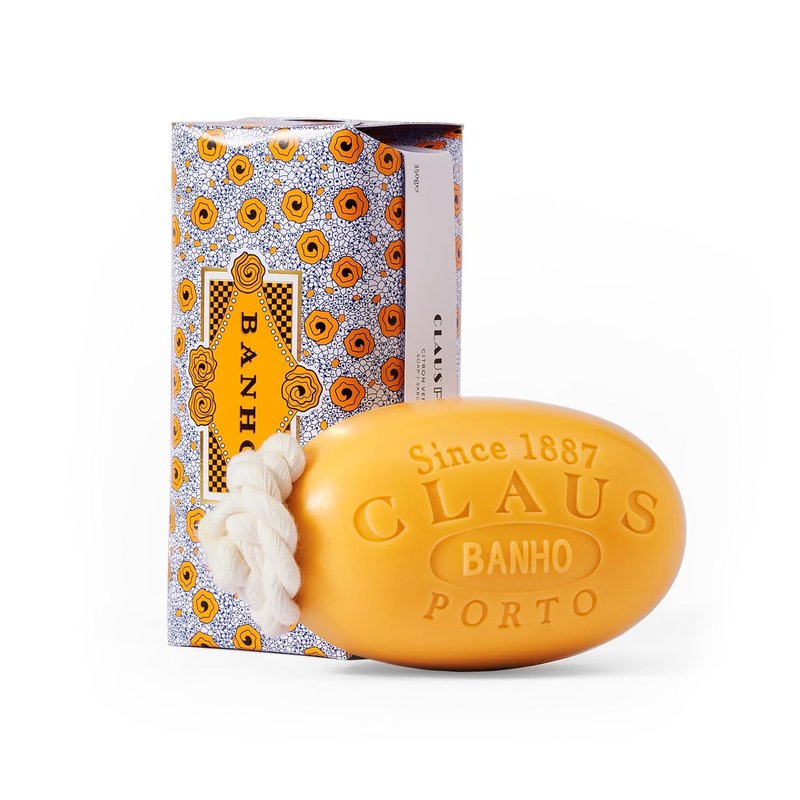 Claus Porto Citron Verbena Soap on a Rope - Fresh Lemon Scent | Handcrafted, Creamy Body Soap for Men & Women | 12.4oz (350g)