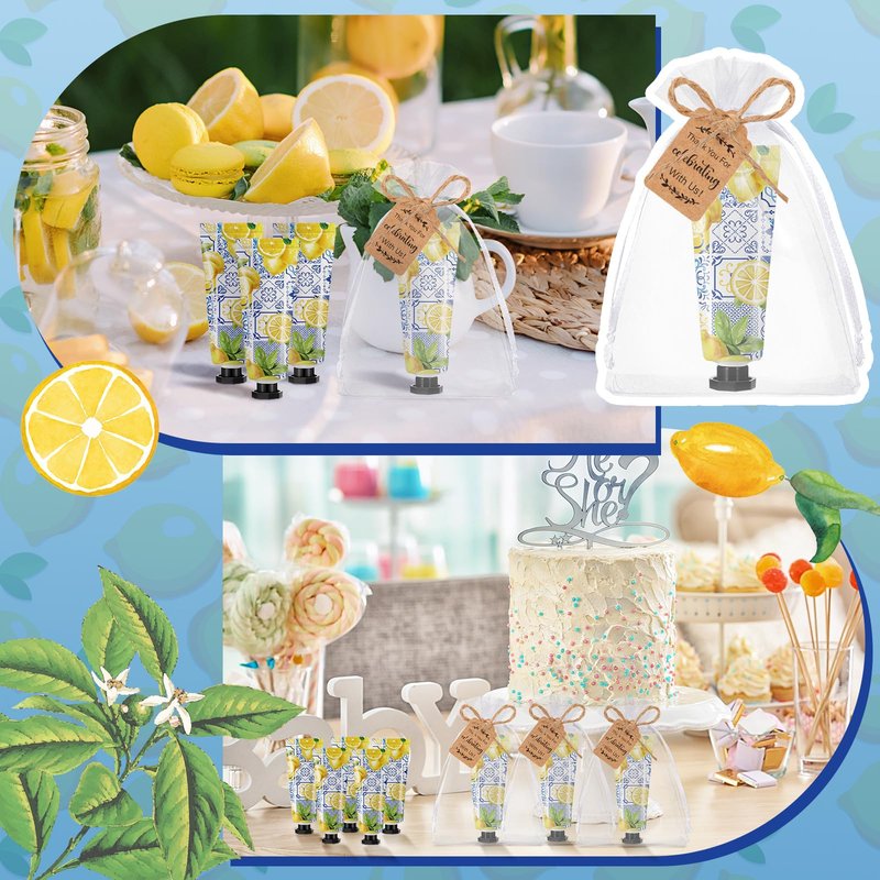 Dansib 48 Sets /144 Pcs Baby Shower Hand Cream Gift Party Favors for Guests Gift Bridal Wedding Thank You Gifts Bulk Mini Travel Size Hand Lotion Set for Guests(Lemon)