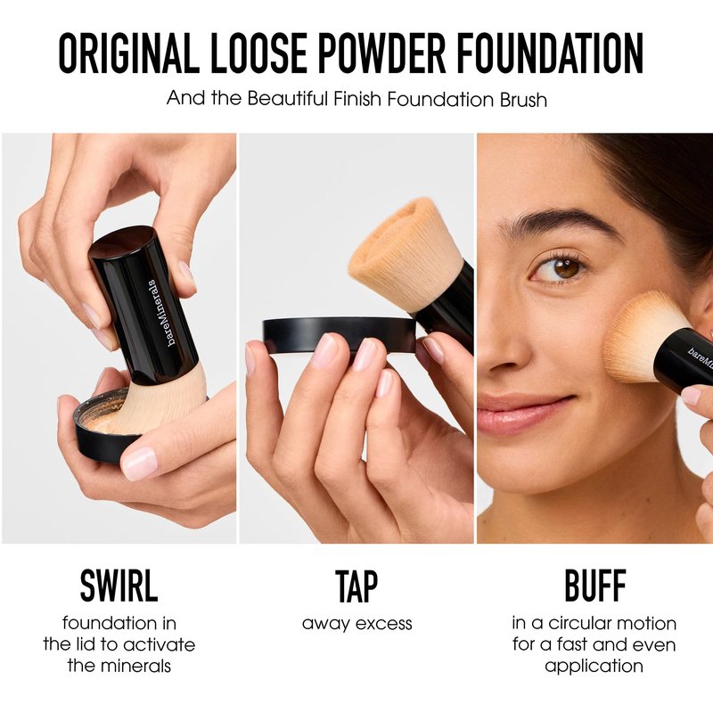 Original Loose Powder Foundation SPF 15, Medium Dark 23, Vegan, Cruelty-Free & Dermatologist-Tested