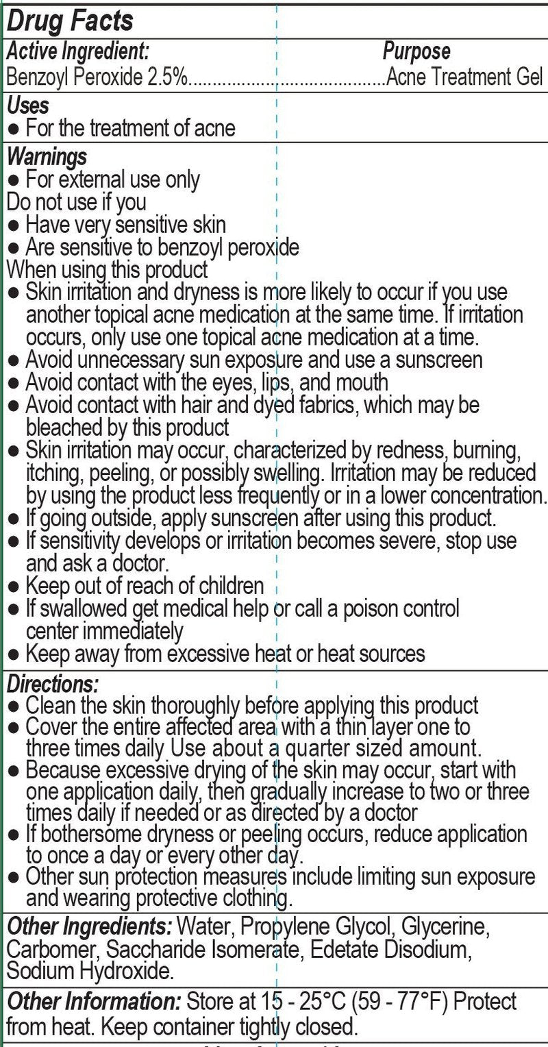 Dr Song 2.5% Benzoyl Peroxide Acne Gel Treatment Lotion (8 oz)