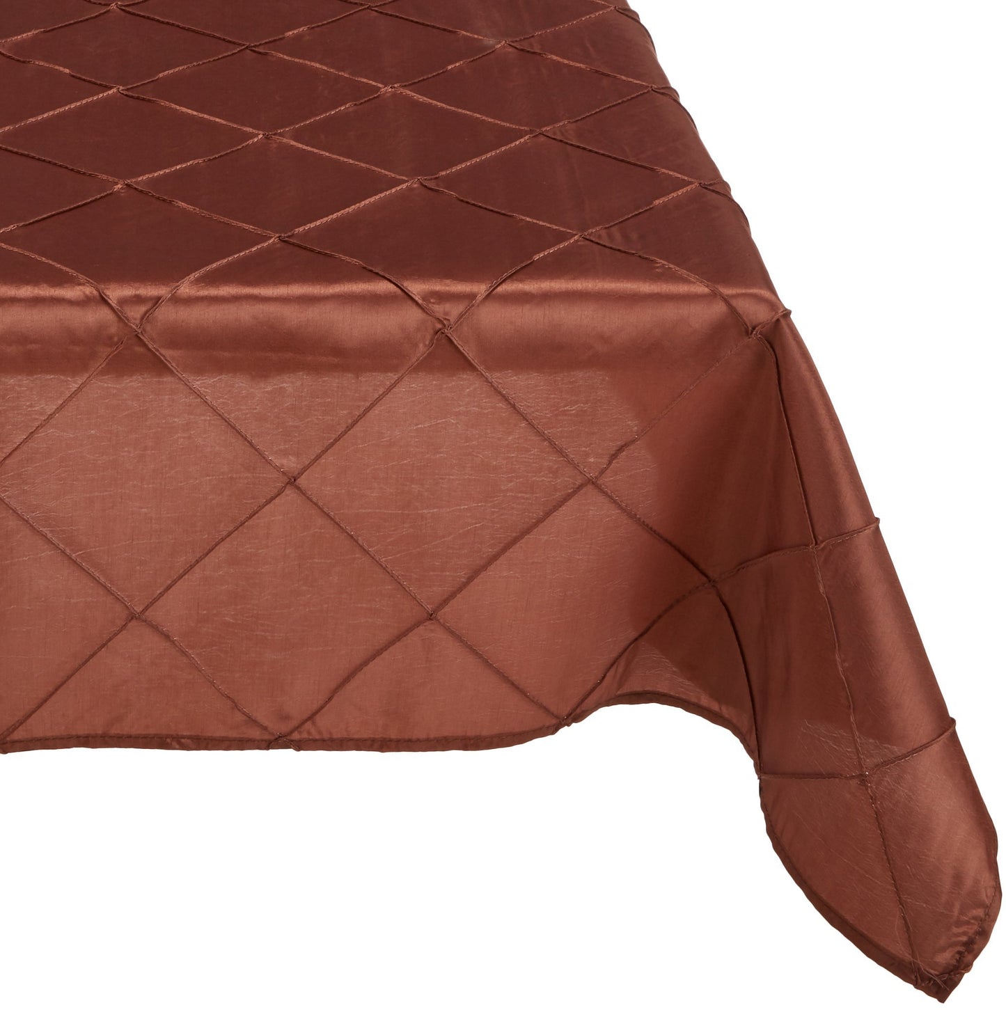 LTC LINENS LinenTablecloth Square Pintuck Overlay, 72", Chocolate