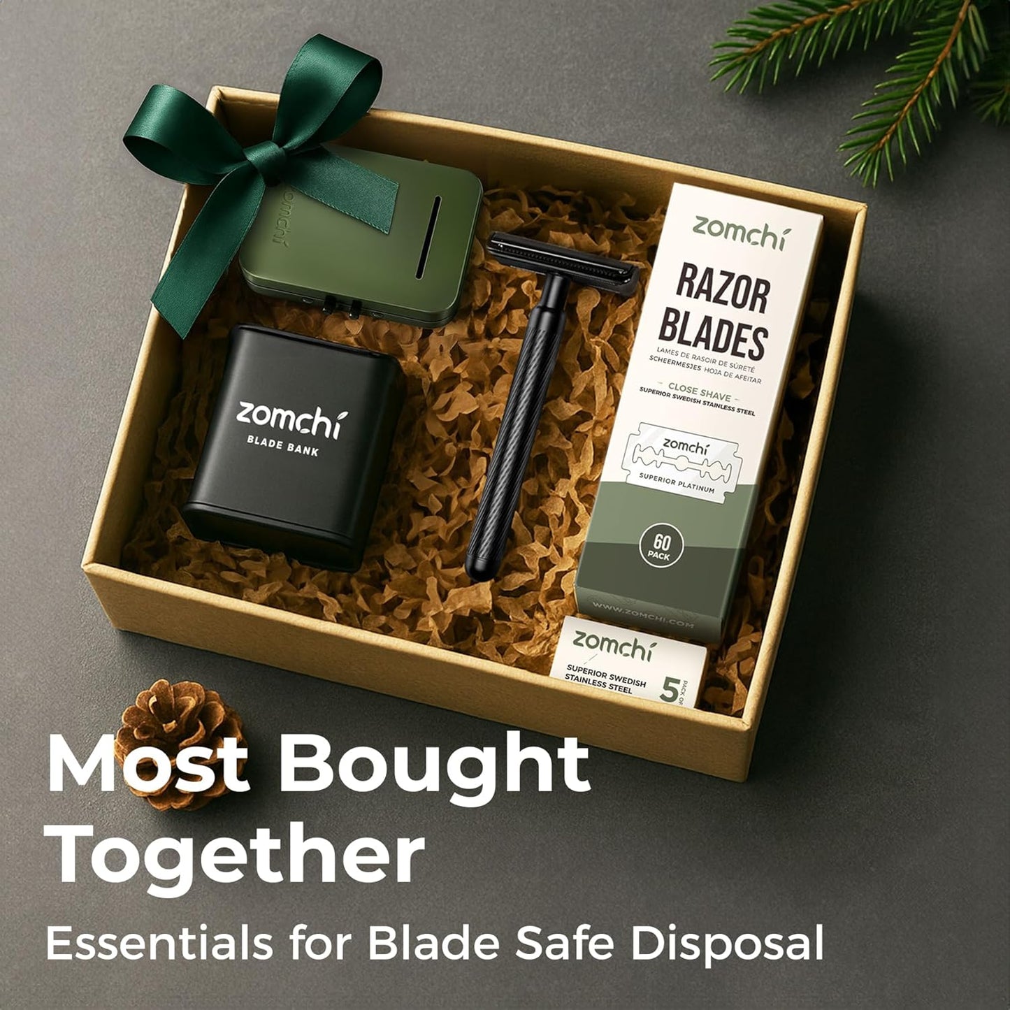 ZOMCHI Razor Blade Bank for Safety Razor Blade Storagement, Used Double Edge Safety Razor Blade Disposal Case (Black)