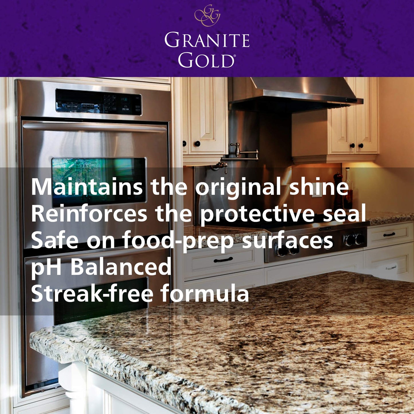 Granite Gold Polish Wipes Streak-Free Shine for Granite, Quartz, Marble, Travertine, Natural Stone Countertops, 18 Count, 1-Pack