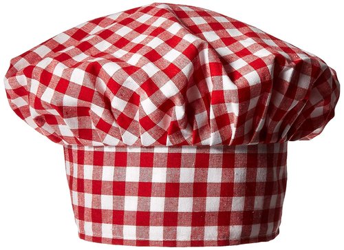 Gingham Fabric Chef's Hat (red) Party Accessory (1 count) (1/Pkg)