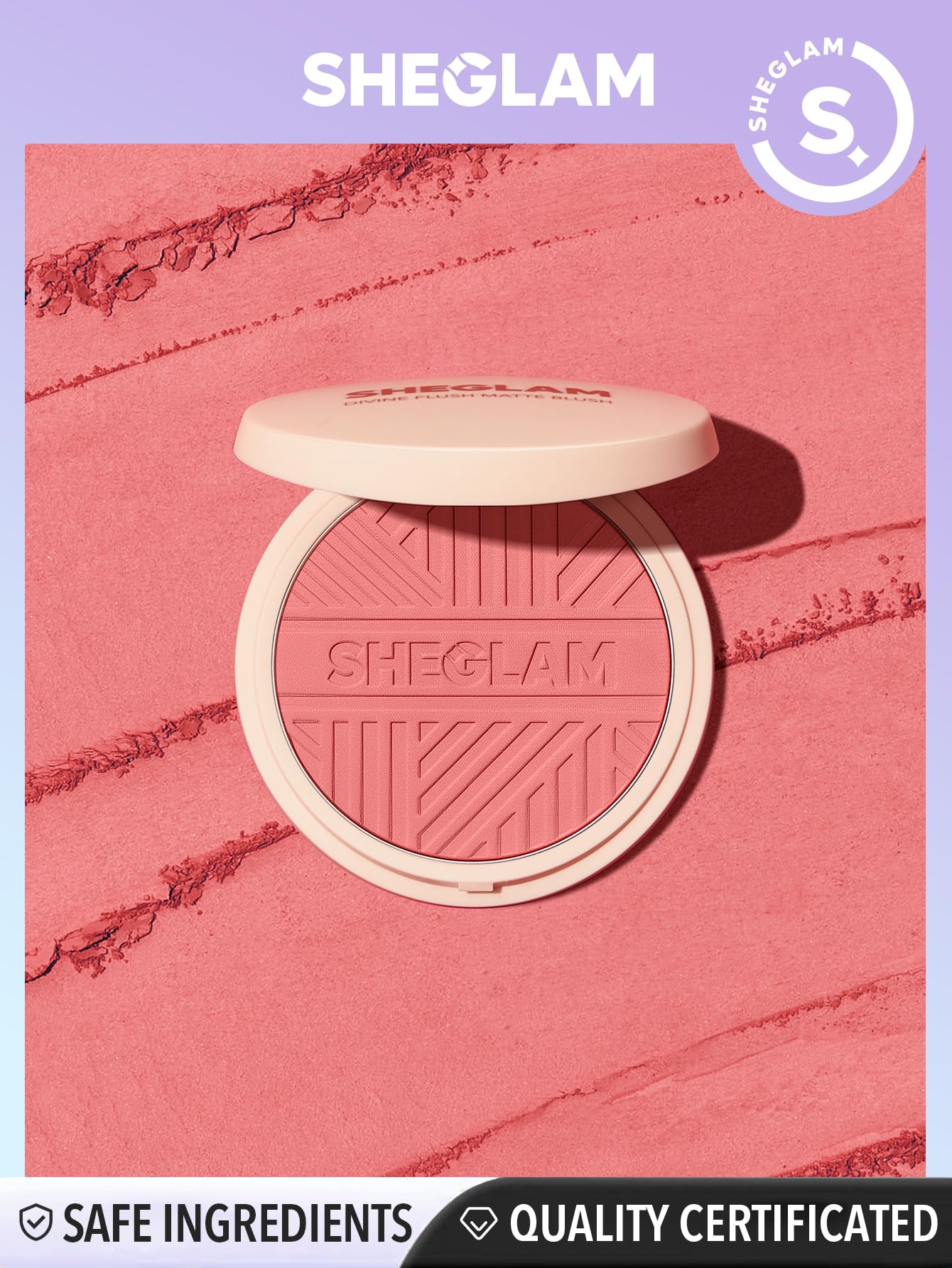 SHEGLAM Divine Flush Matte Blush Powder - Highly Pigmented, Non-Fading, Long Lasting, Lightweight Natural Blush for Face Makeup