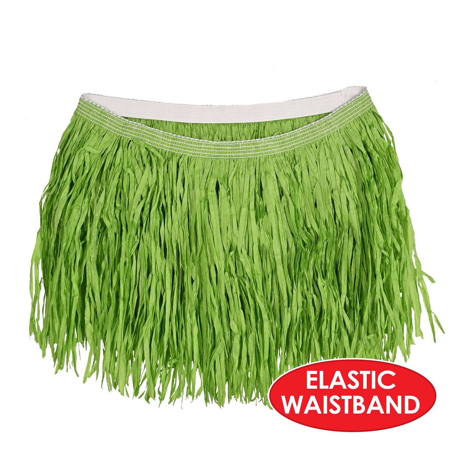 Beistle Adult Size Short Green Paper Grass Hula Skirt Luau Costume Accessory, One