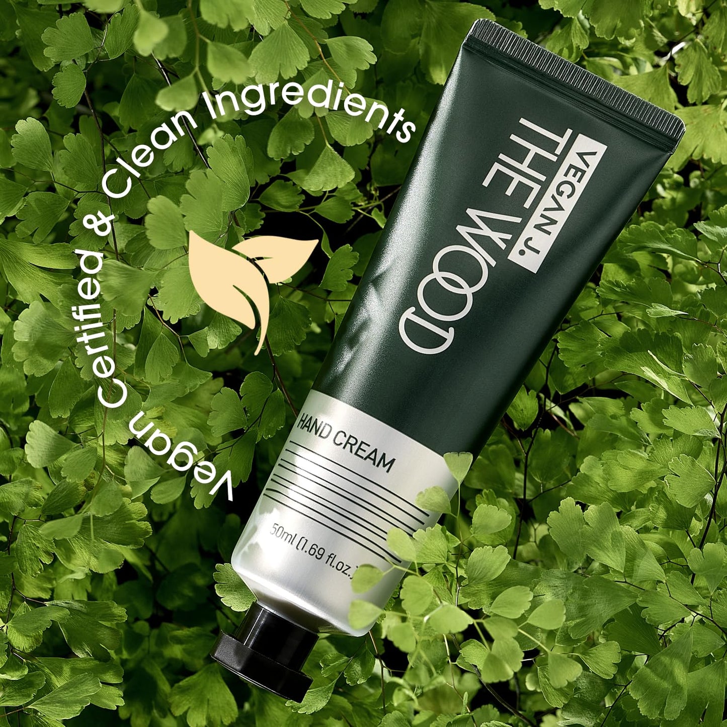 Vegan J. The Wood Hand Cream | Deep Hydration with Shea Butter | Fast-Absorbing, Non-Sticky, Vegan & Cruelty-Free Hand Care with Woody Amber Green Scent (1.69 fl.oz.)
