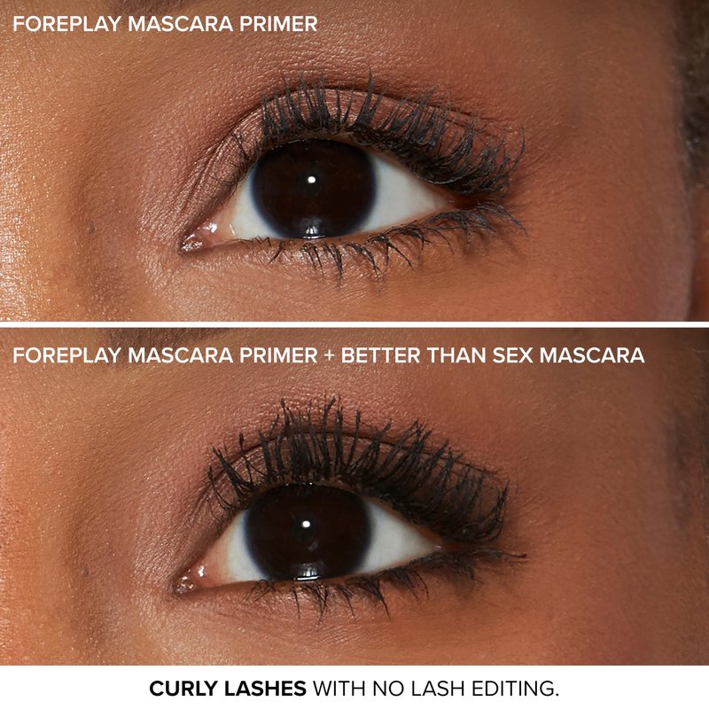 Too Faced Better Than Sex Foreplay Mascara Primer | Waterproof Eyelash Primer for Volume and Length | Nourishing Argan Oil + Grape Seed Oil Formula, Black, 0.27 Fl Oz