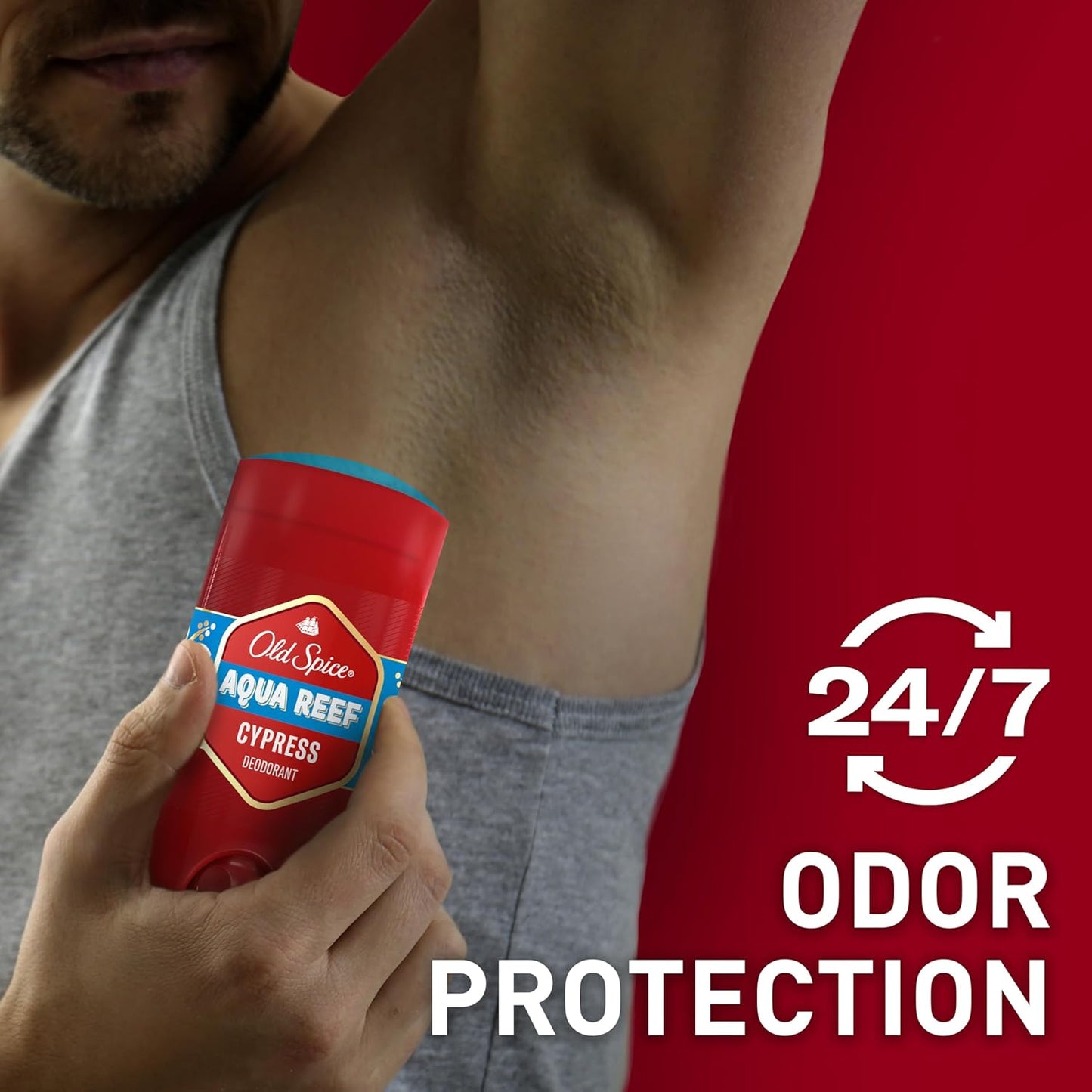 Old Spice Aluminum Free Deodorant for Men, 24/7 Odor Protection, 24/7 Freshness & Lasting Scent, Aqua Reef with Cypress Scent, 3.0 oz