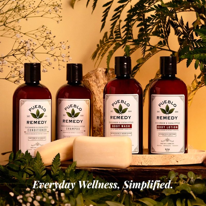 Pueblo Remedy Shampoo, Cucumber & Eucalyptus – Soothing & Nourishing Hair Care, Vegan & Cruelty-Free, 16.9 Oz