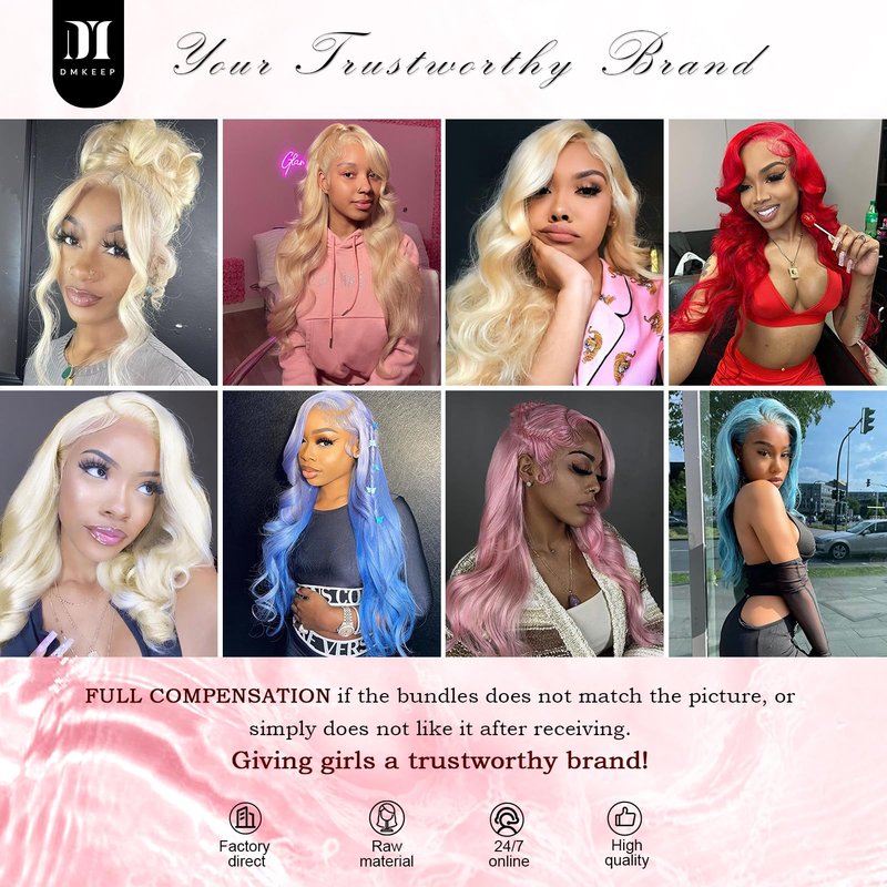 613 Bundles Human Hair 12A Blonde Body Wave Human Hair bundles 100% Unprocessed Brazilian Raw Virgin Bundles Single 613 Weave Extensions for Women 16 Inch