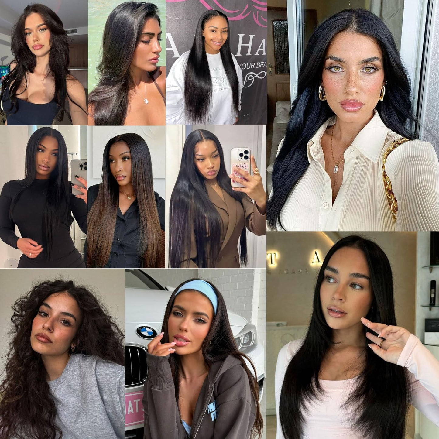 ManeMajesty 12A Straight Human Hair Bundles 3 Pcs 8 10 12 Inch 100% Human Hair Extension Unprocessed Brazilian Virgin Human Hair Quick Weave Straight Bundles Human Hair Natural Color for Black Women