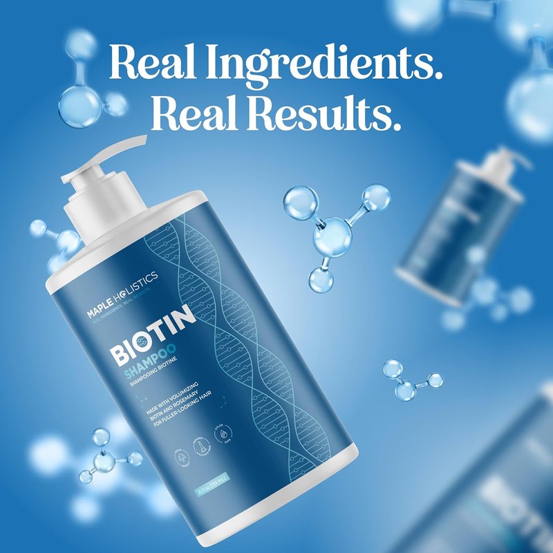 Rosemary & Biotin Shampoo for Thinning Hair - Vegan Volumizing Formula with B Vitamins & Argan Oil | 25 Fl Oz