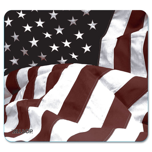 Allsop NatureSmart Mouse Pad, American Flag Design, 8 3/5"" x 8""