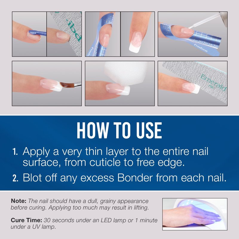 IBD Non-Acidic Nail Primer, LED/UV Bonder – Nail Primer for Gel Polish and Acrylic Nails, Nail Bonder for Long-Lasting Adhesion, 0.5 oz