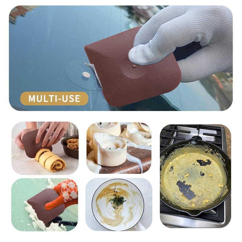 Pan Scraper Dish Scraper Tool Set, 5 Pack Plastic Pan Scraper Pot Scraper Food Scraper Nylon Non-Scratch Scraper, Polycarbonat Skillet Scraper Cleaner for Cleaning Grease Burnt Food, Kitchen Scraper