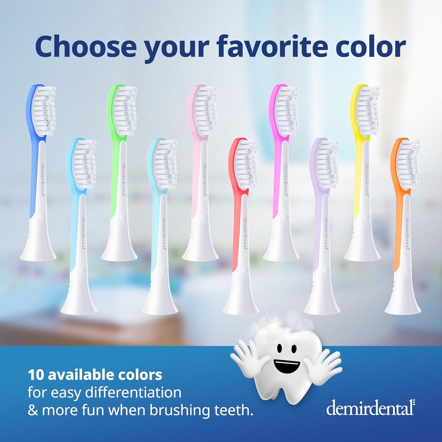 Kids Toothbrush Heads Compatible with Philips Sonicare - Sensitive Replacement Brush Heads for Ages 7-10 | Turquoise - 8 Pack