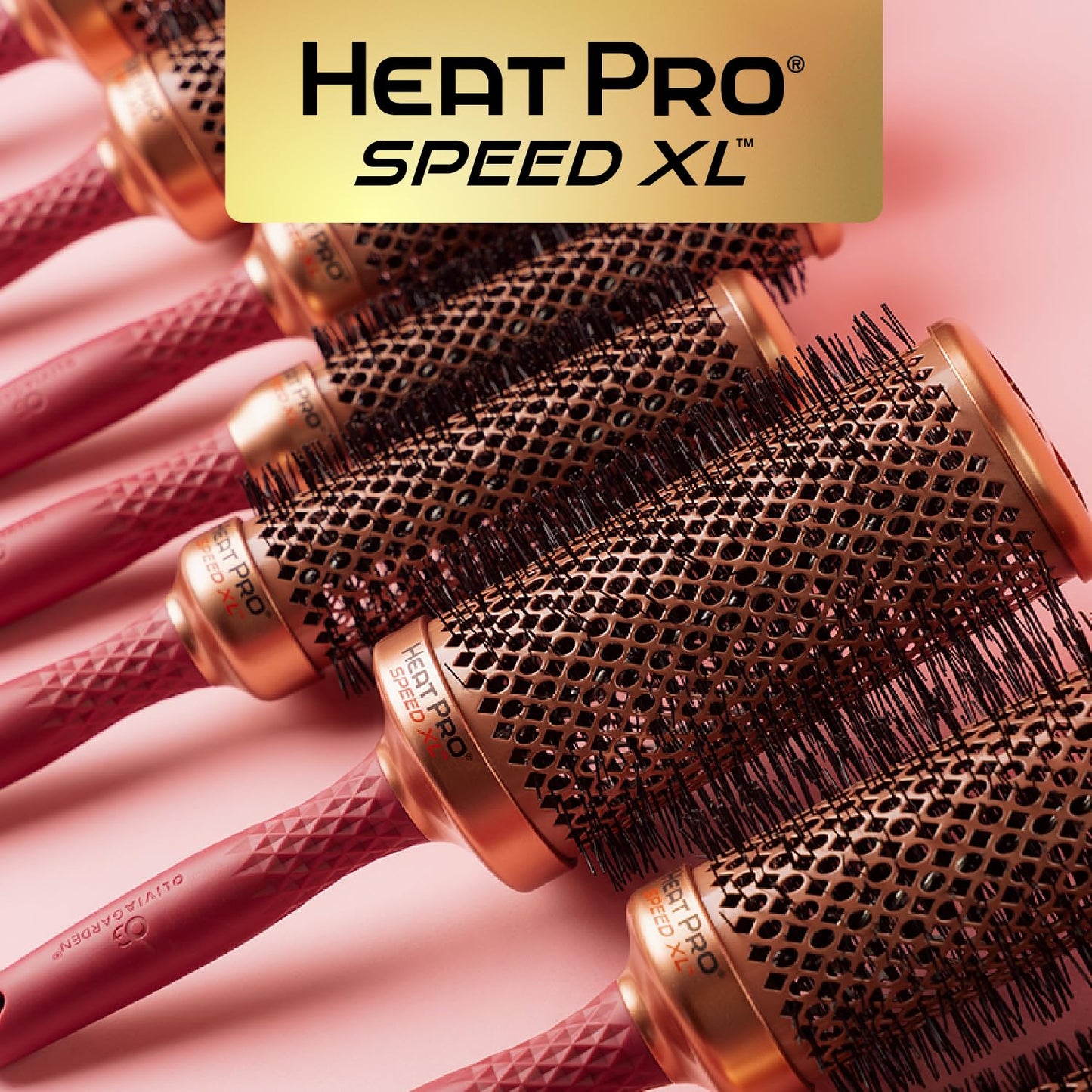 Olivia Garden HeatPro Speed XL | Extra-Long Thermal Round Hair Brush for Thick Hair - Professional Ceramic Design