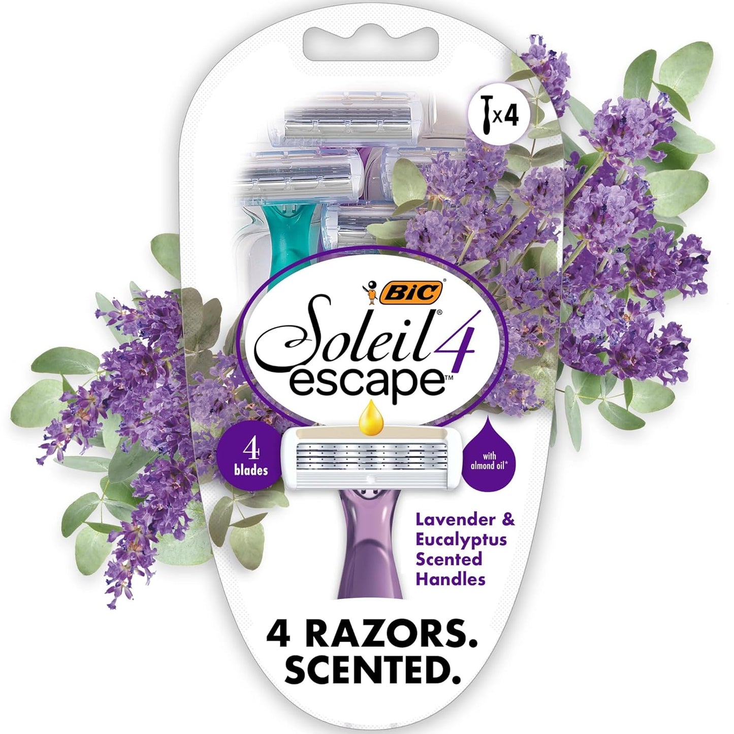 BIC Soleil Escape Women Disposable Razors 4 Blades for a Citrus Scented Razors for Women