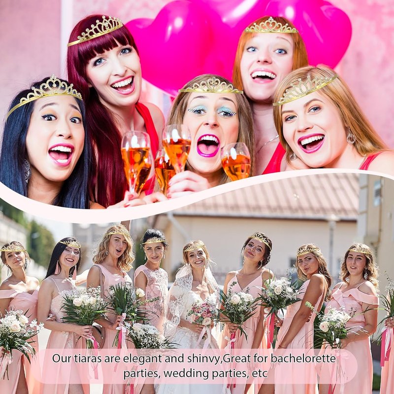 Crystal Tiara Crowns - 24 Pcs Rhinestone Headbands for Women | Perfect for Pageants, Weddings, and Parties
