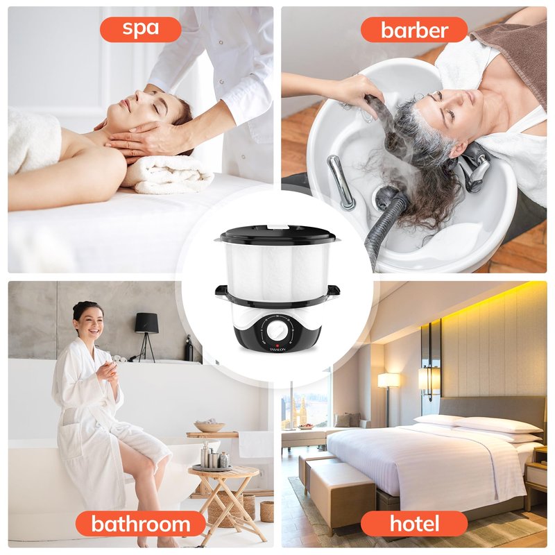 TASALON Hot Towel Steamer for Facials, Hot Towel Warmer Quickly Heats Up in 5 Minutes, Portable Towel Machine Fits 16 Mini Towels, Salon Equipment Towel Warmer for Facials, Spa, Massage, Pink