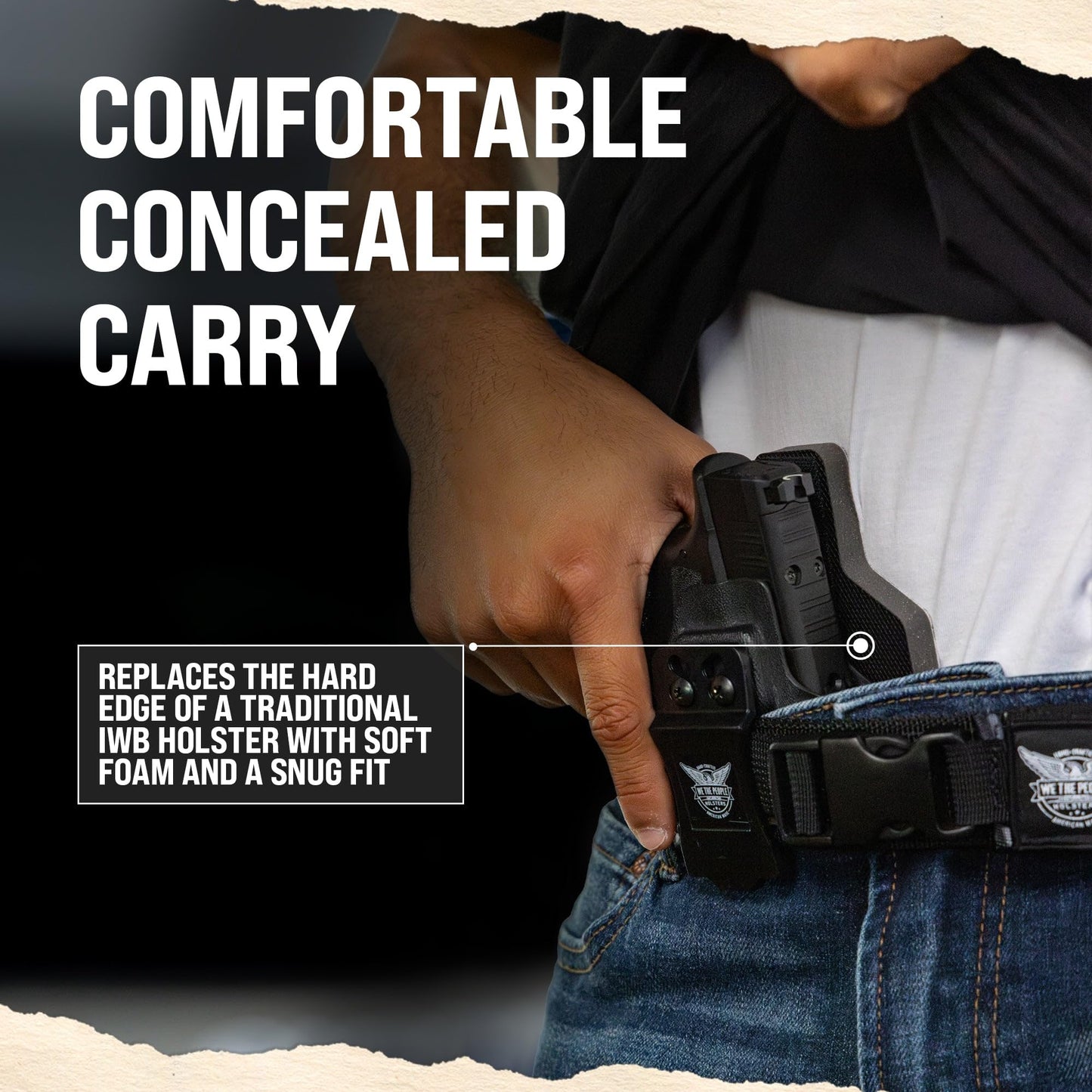 We The People Holsters - Foam Backer for Inside The Waistband Holster - IWB Holster Comfort Pad with Industrial-Grade Memory Foam - Lightweight & Slim Accessory - Subcompact - Left