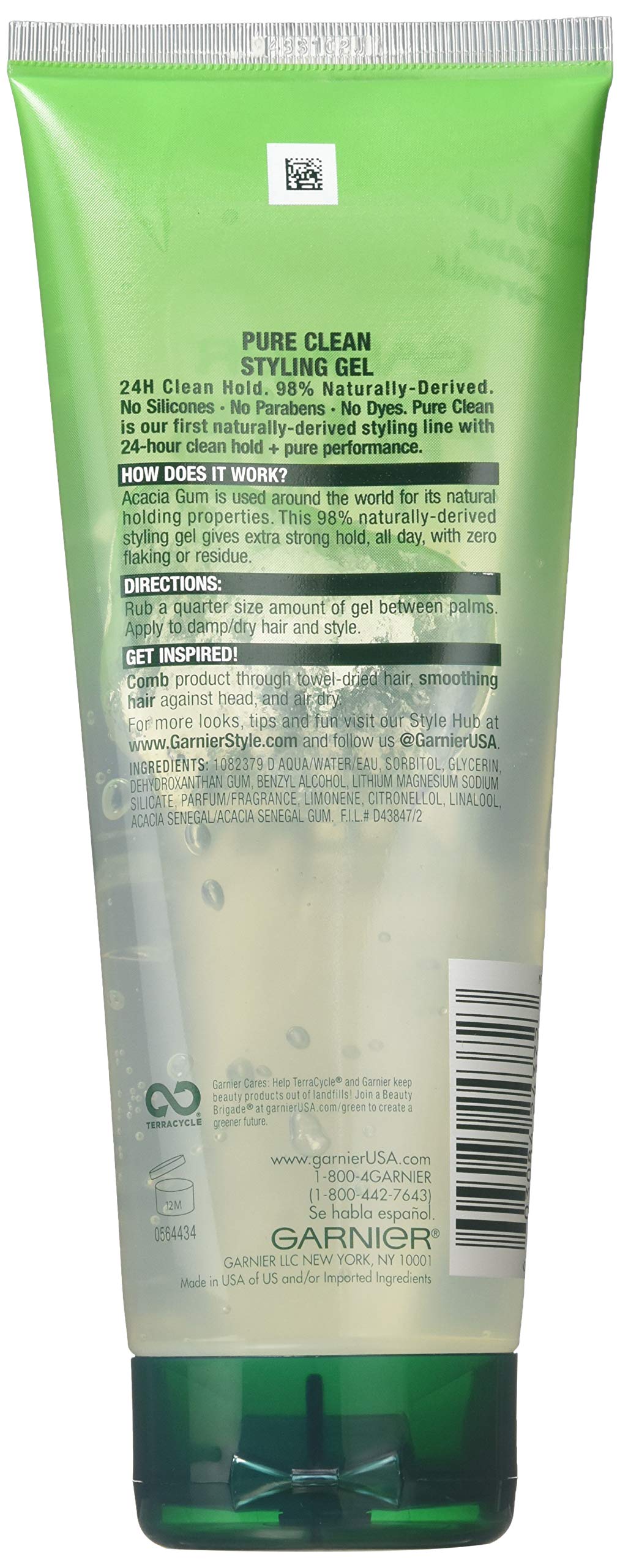 Garnier Fructis Style Pure Clean Styling Gel, 6.80 Oz ( Pack of 6)