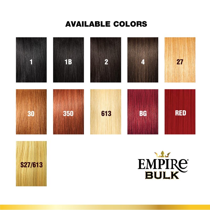 Sensationnel Empire Bulk Braiding – Deep Human Hair Braids for Knotless Boho Box or Curly Loose Wave Styles - 1 pack (14 inch, 1B OFFBLACK)