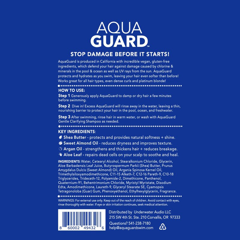 AQUA GUARD Pre-Swim Hair Defense | Family Size, Family Results | Prevents Chlorine Damage + Softens Hair While Swimming | Made in California | 16.9 oz