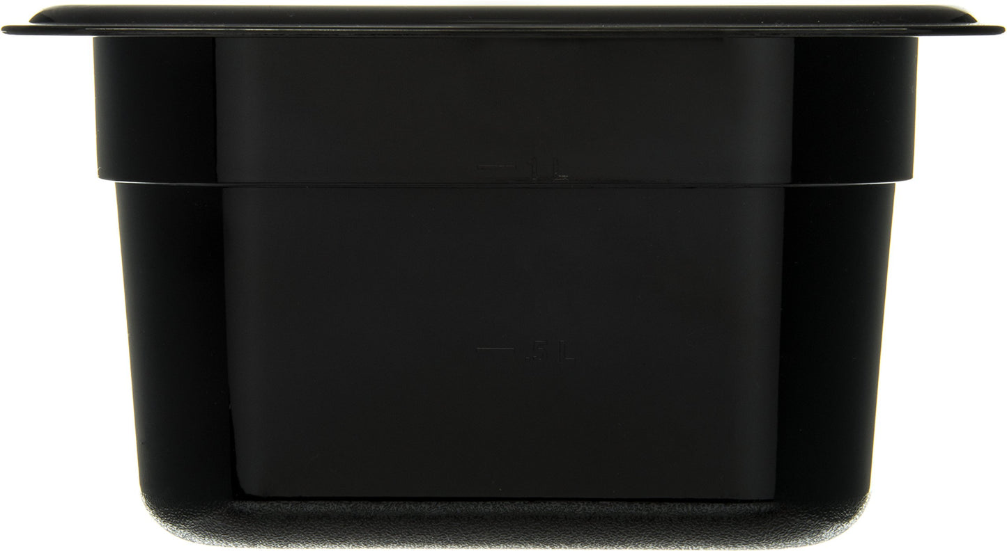 Carlisle FoodService Products 3068403-E Plastic Food Pan, 1/6 Size, 4 Inches Deep, Black