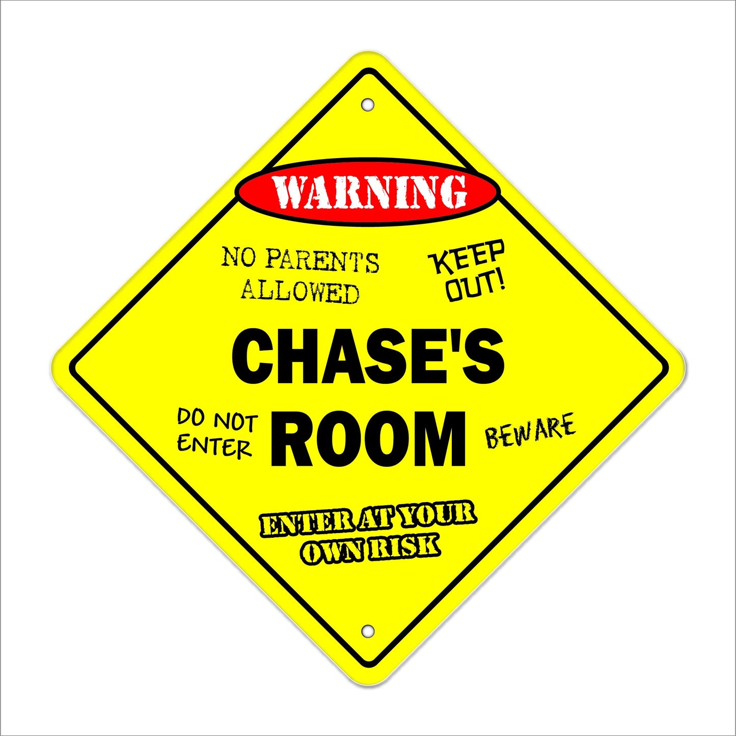 Chase's Room Sign Crossing Zone Xing | Indoor/Outdoor | 12" Tall Kids Bedroom Decor Door Children's Name boy Girl