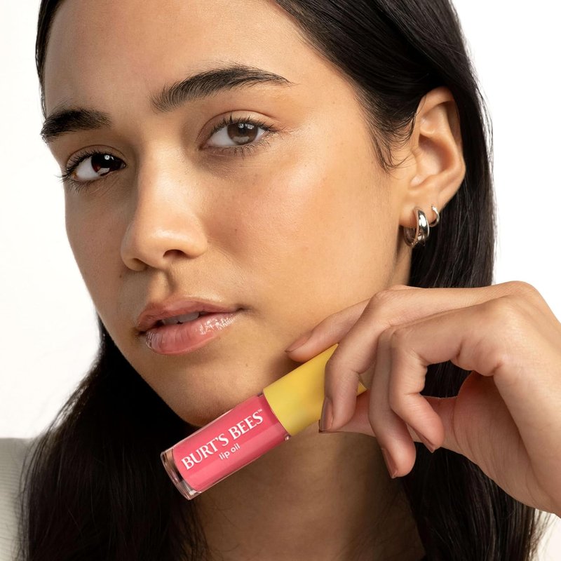 Burt's Bees Lip Oil - Pink Sky Hydrating Formula with Jojoba Oil | 0.15 Ounce, Non-Sticky Finish