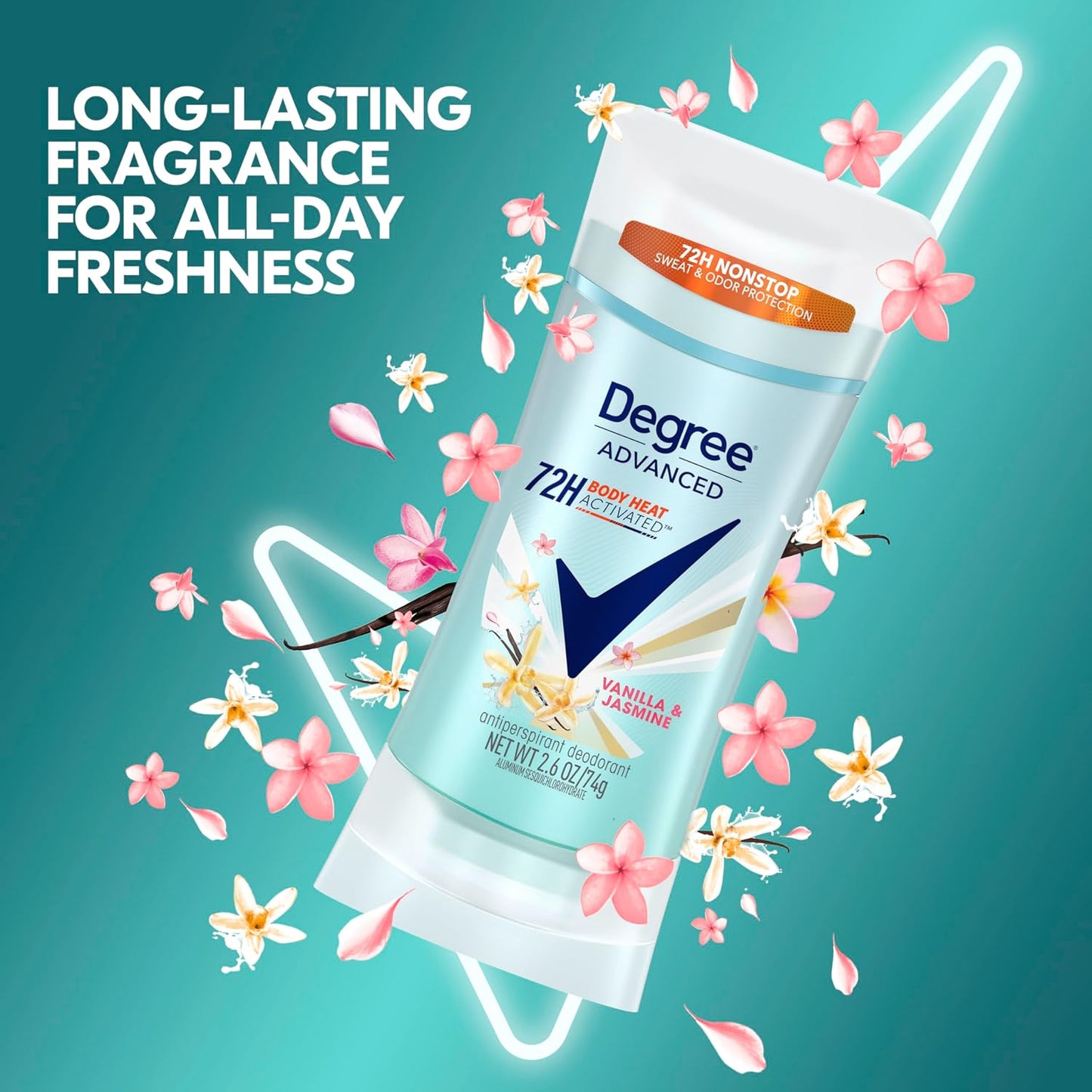 Degree Advanced Protection Antiperspirant Deodorant Sheer Powder for 72-Hour Sweat & Odor Control for Women, with Body Heat Activated Technology, 2.6 oz