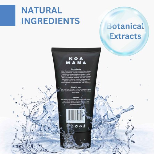 GOODY 2'S KOA MANA Foaming Face Wash for Men, 100% Organic, Pure Plant Ingredients, 180 ml