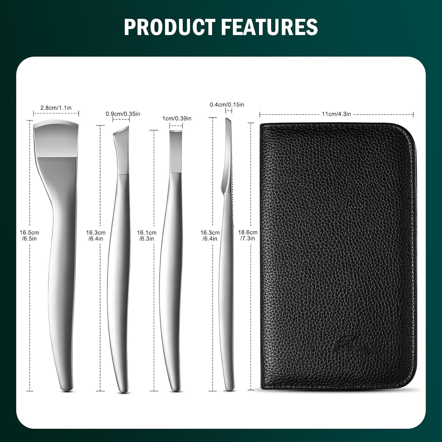 Professional Pedicure Knife Set - 4PCS Ingrown Toenail Removal Blades Kit | Stainless Steel Callus Shaver - Silver