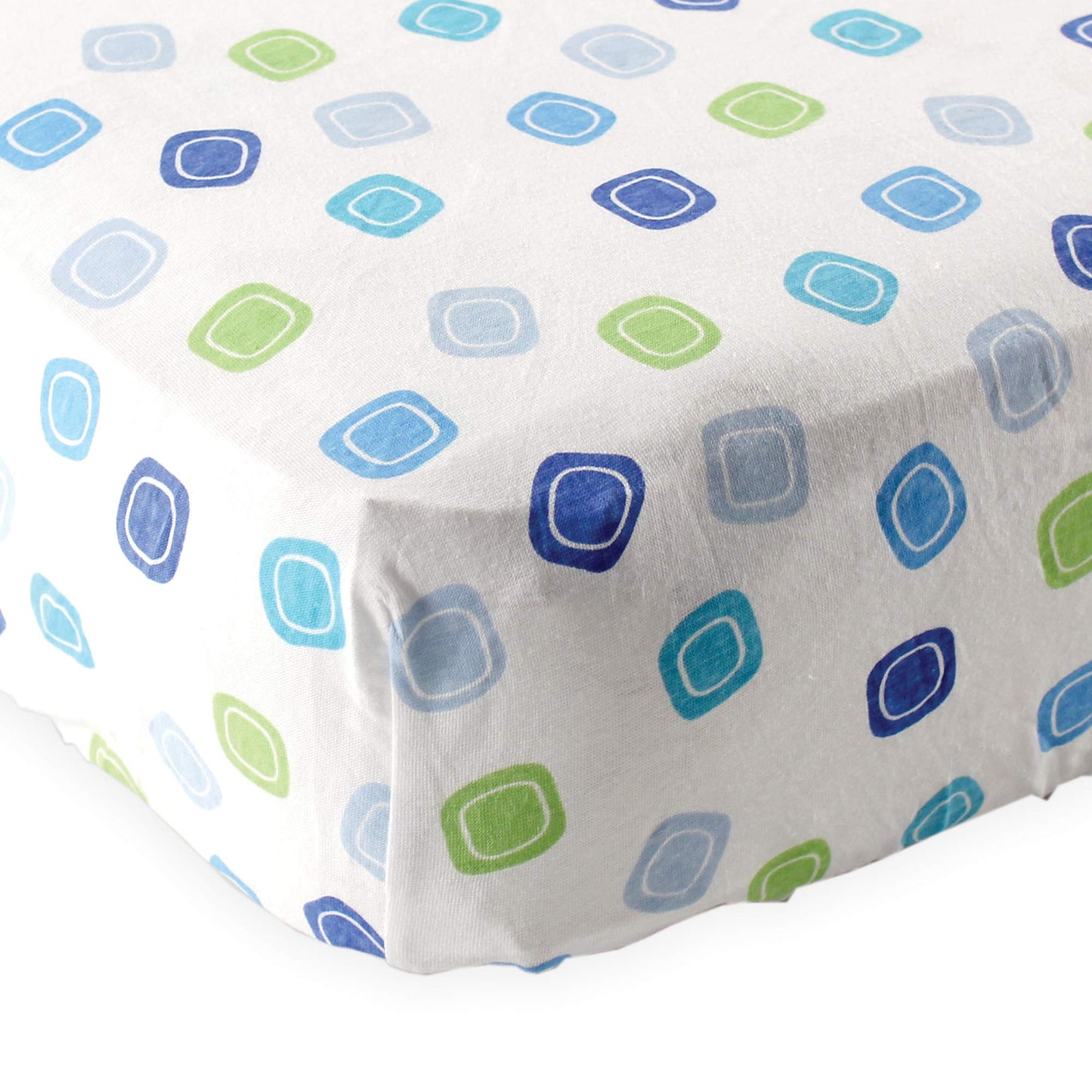 Luvable Friends Unisex Baby Fitted Crib Sheet, Blue Geometric, One Size