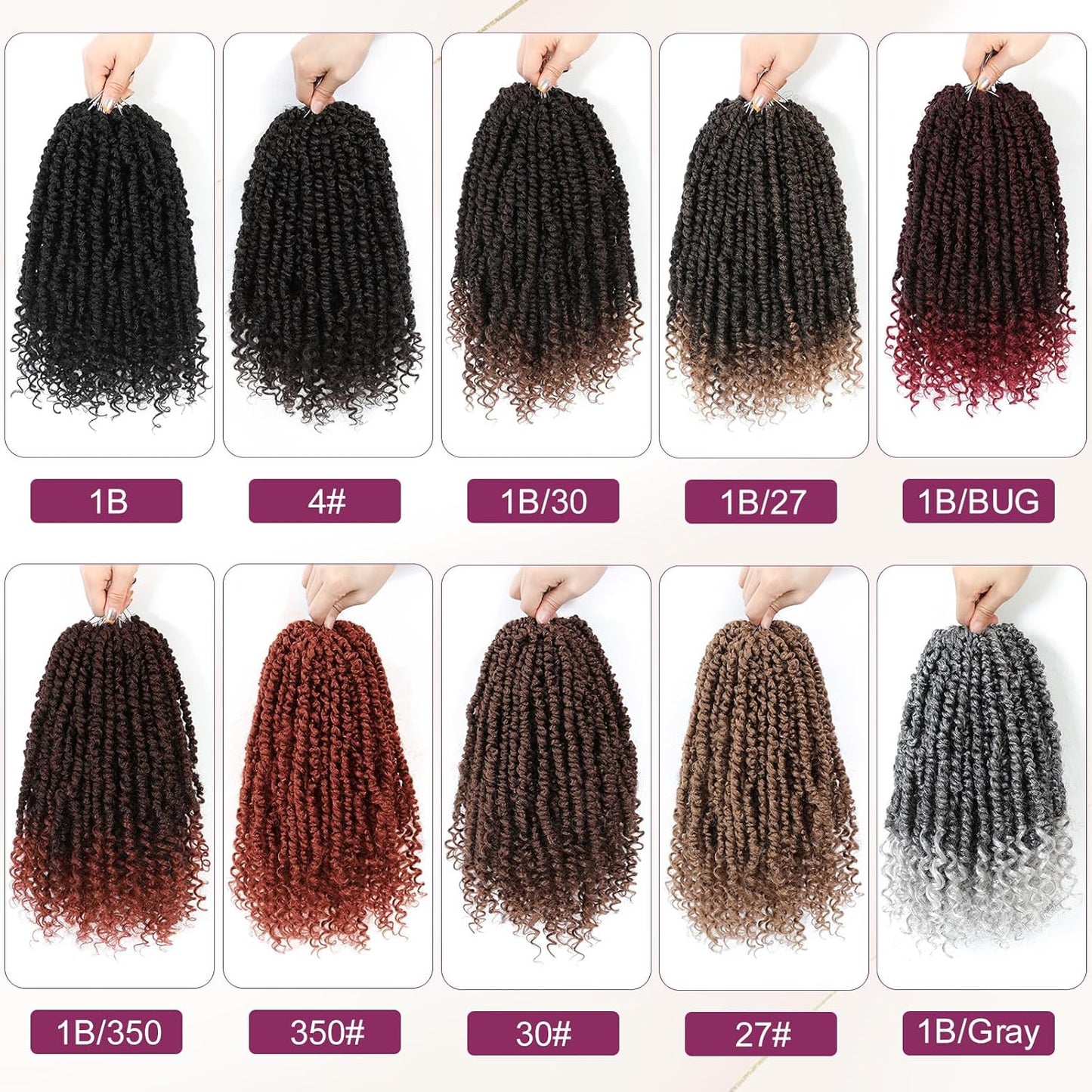 Passion Twist Crochet Hair - Pre-Twisted 18 Inch Soft Curly Braids | 8 Packs for Black Women (T30)
